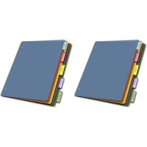 Cardinal Plastic Binder Dividers without Pockets, 5-Tab, Insertable Multicolor Tabs, Letter Size,1 Set (84018), Assorted(5 Count (Pack of 2))