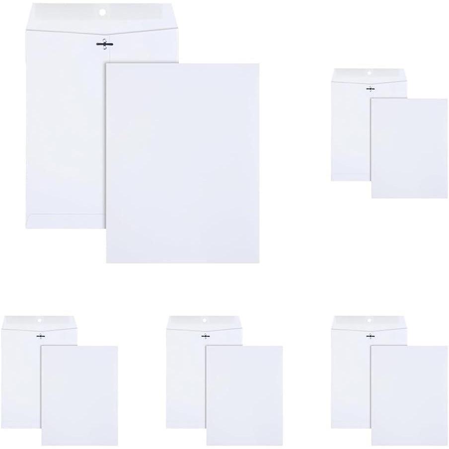 imageQuality Park 9 x 12 Clasp EnvelopesDeeply Gummed Flaps for Permanent Secure Seal Great for Filing Storing or Organizing Documents 28 lb White Wove 100Box QUA383909 x 12 Pack of 5