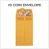 Quality Park #5 Coin and Small Parts Envelopes, Self Seal, for Home, Office, Garden, 24 lb Brown Kraft, 3-1/8 x 5-1/4 Inches, 500/Box (QUA50764)(3.125 x 5.25 inches)