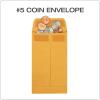 Quality Park #5 Coin and Small Parts Envelopes, Self Seal, for Home, Office, Garden, 24 lb Brown Kraft, 3-1/8 x 5-1/4 Inches, 500/Box (QUA50764)(3.125 x 5.25 inches (Pack of 10))