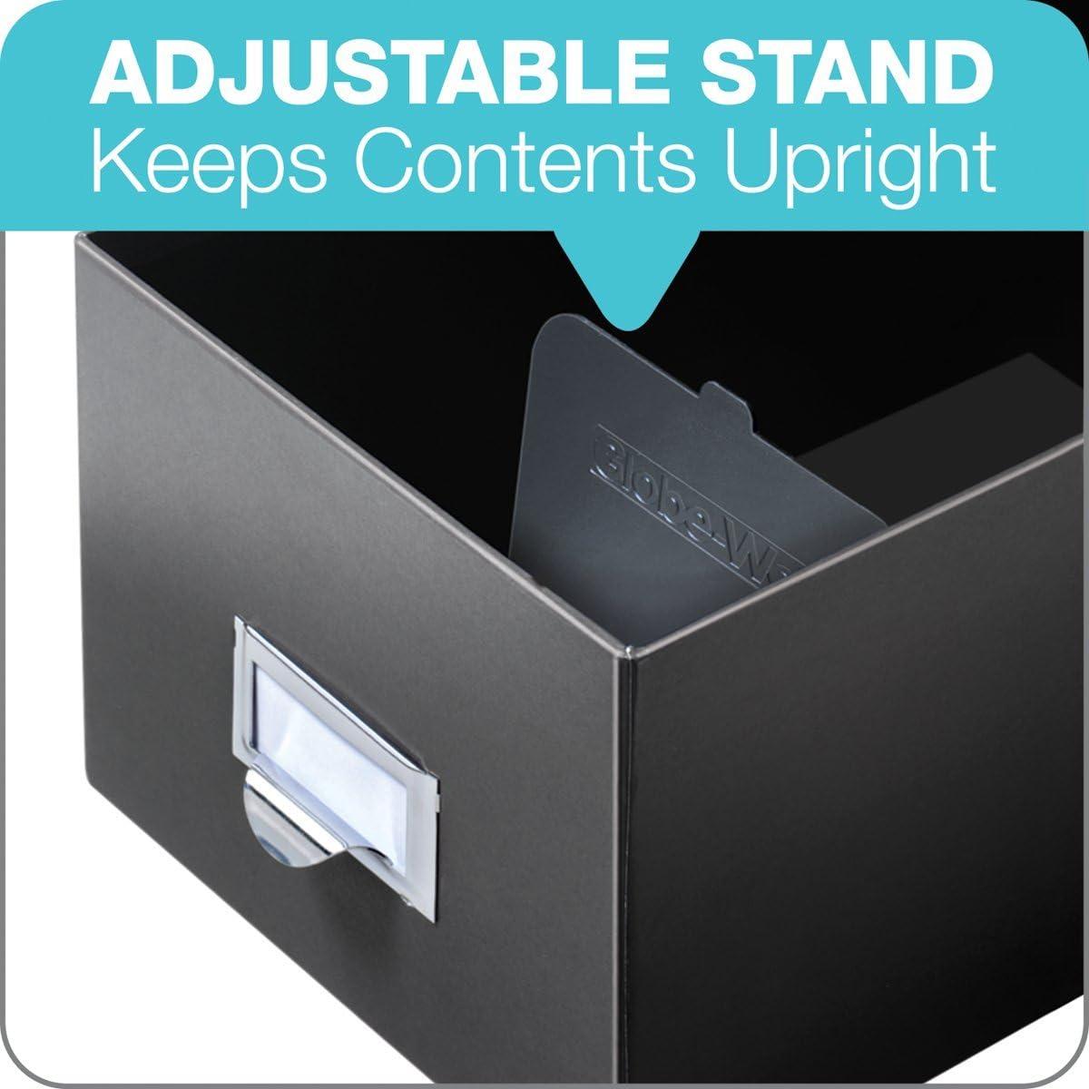 imageGlobeWeisPendaflex Fiberboard Index Card Storage Box 4 x 6 Inches Black Agate 94 BLASolid Black