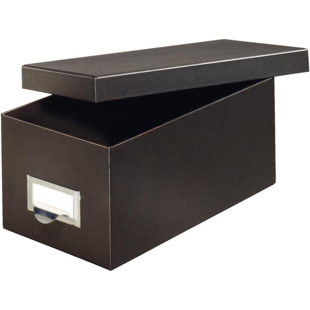 imageGlobeWeisPendaflex Fiberboard Index Card Storage Box 4 x 6 Inches Black Agate 94 BLASolid Black