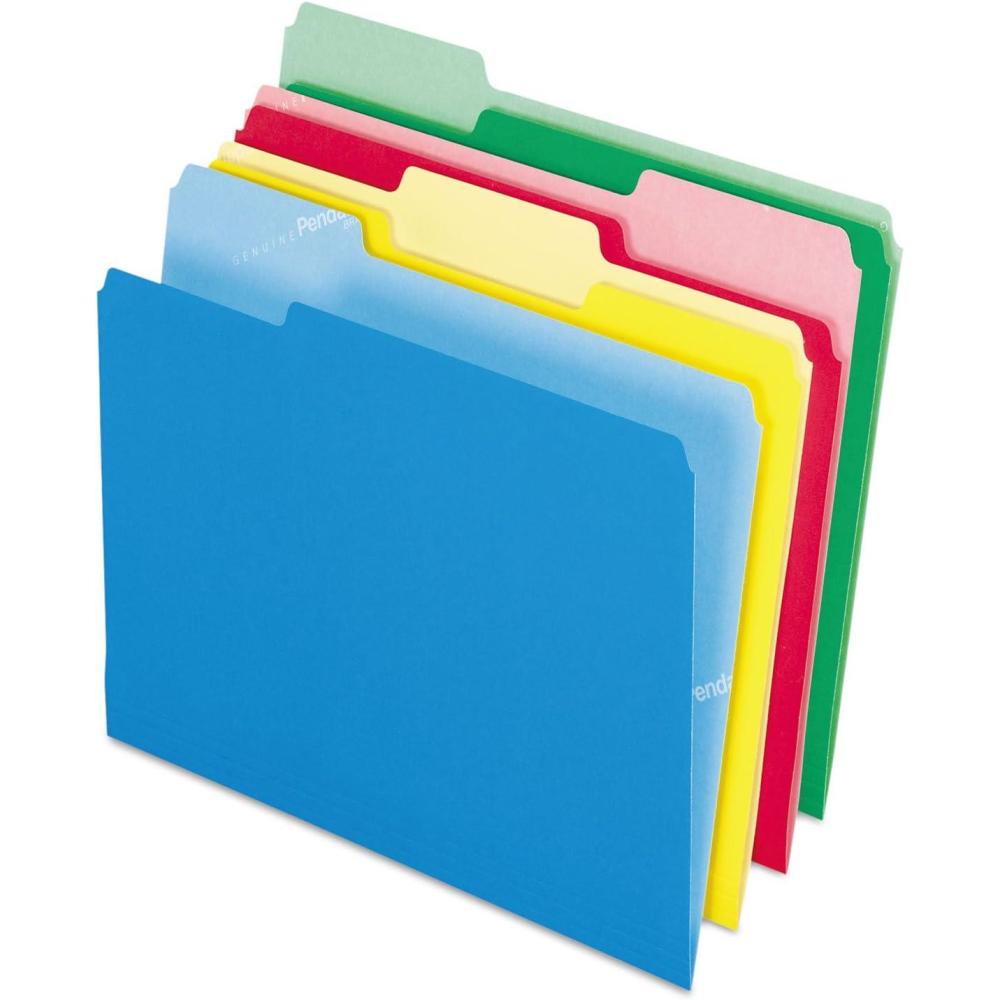 imagePendaflex CutLess File Folders Letter Size 13 Cut Assorted Colors 100 per Box 48440Assorted Colors