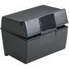 Oxford 01351 Plastic Index Card Flip Top File Box Holds 300 3 x 5 Cards, Matte Black (1 EA)(3 x 5)
