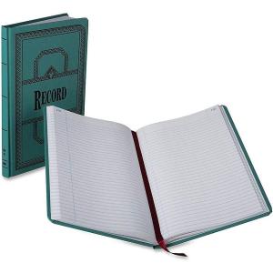 Boorum & Pease 66 Series Account Books, Record Ruling, 300 Pages, 12-1/8ʺ x 7-5/8ʺ, Blue (66-300-R)(1 Count (Pack of 8))