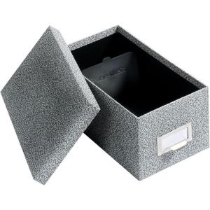 Globe-Weis/Pendaflex Fiberboard Index Card Storage Box, 4 x 6 Inches, Black Agate (94 BLA)(Black Agate)