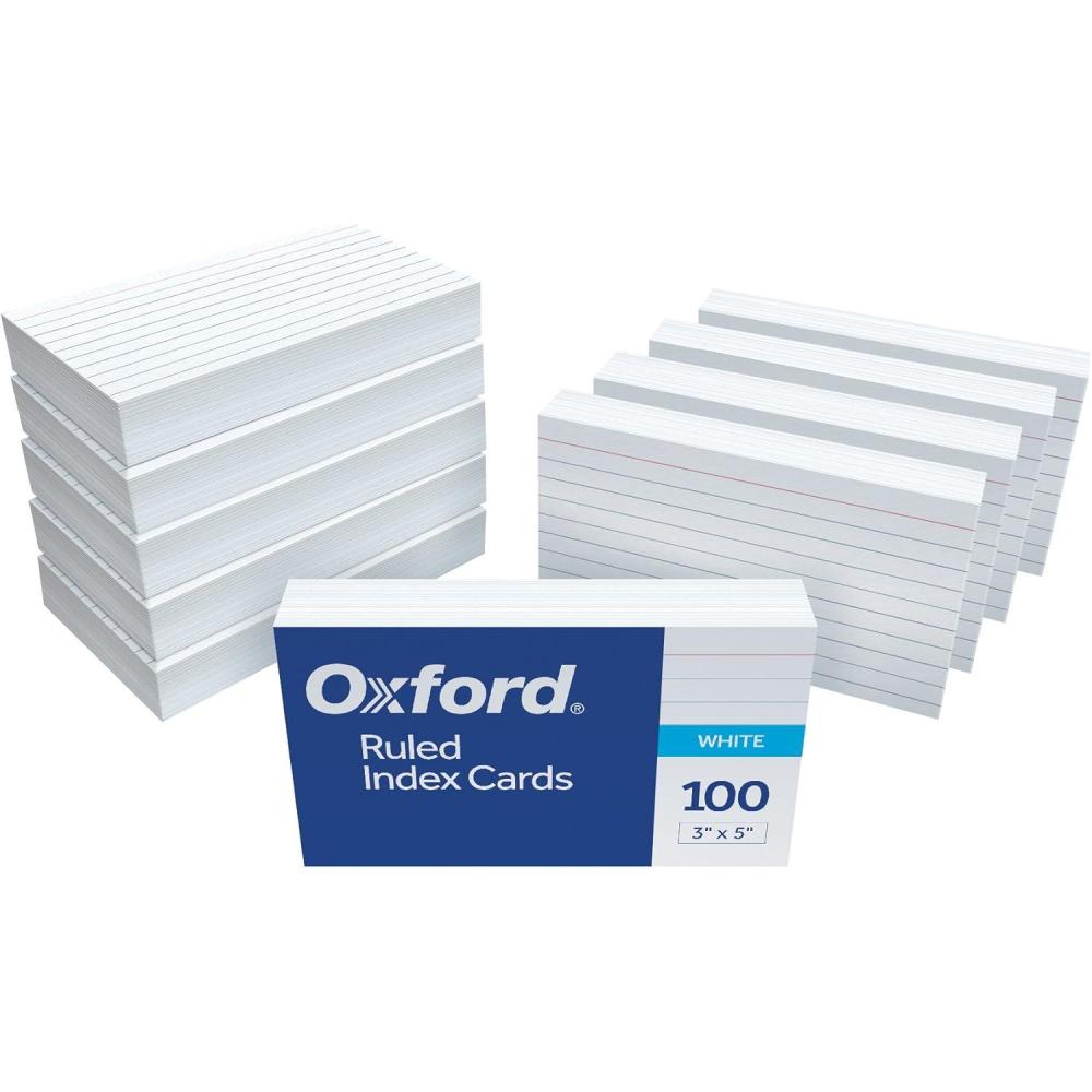 imageOxford Ruled Index Cards 3quot x 5quot White 1000 Cards 10 Packs of 100 988333 x 5 inches