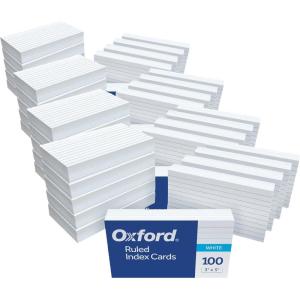 Oxford Ruled Index Cards, 3″ x 5″, White, 1,000 Cards, 10 Packs of 100 (98833)(3 x 5 inches (Pack of 4))