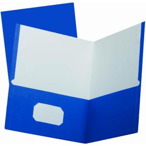 Oxford School Grade Two-Pocket Folders, Blue, Letter Size, 25 per Box, (50754)