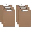 Oxford Brown Clipboards, Metal Clip with Plastic Corners, Writing Surface with Hanging Loop, Brown, 12.5″ x 9″, 6 Pack (25401)
