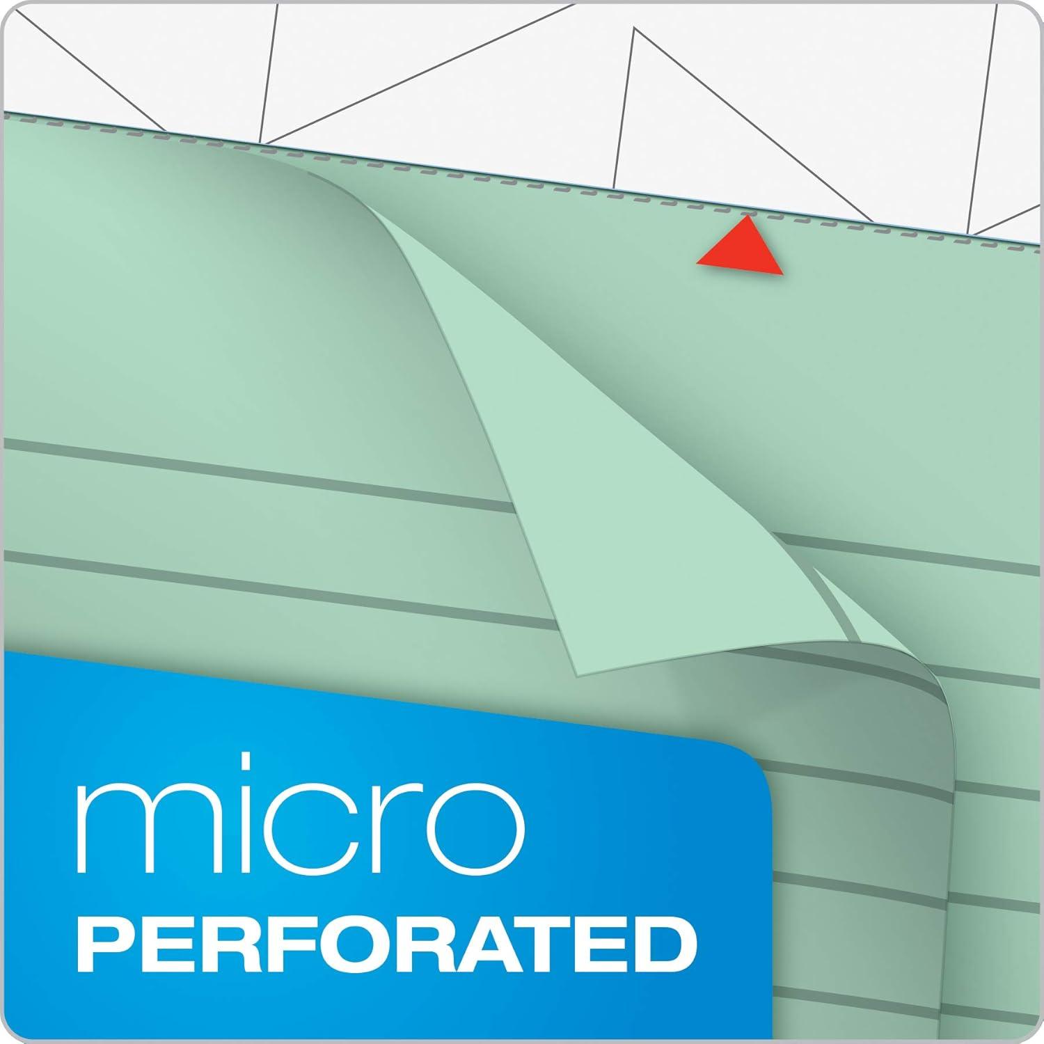 image:imageTOPS Prism Plus 100 Recycled Legal Pad 5 x 8 Inches Perforated Blue Narrow Rule 50 Sheets per Pad 12 Pads per Pack 63020Green