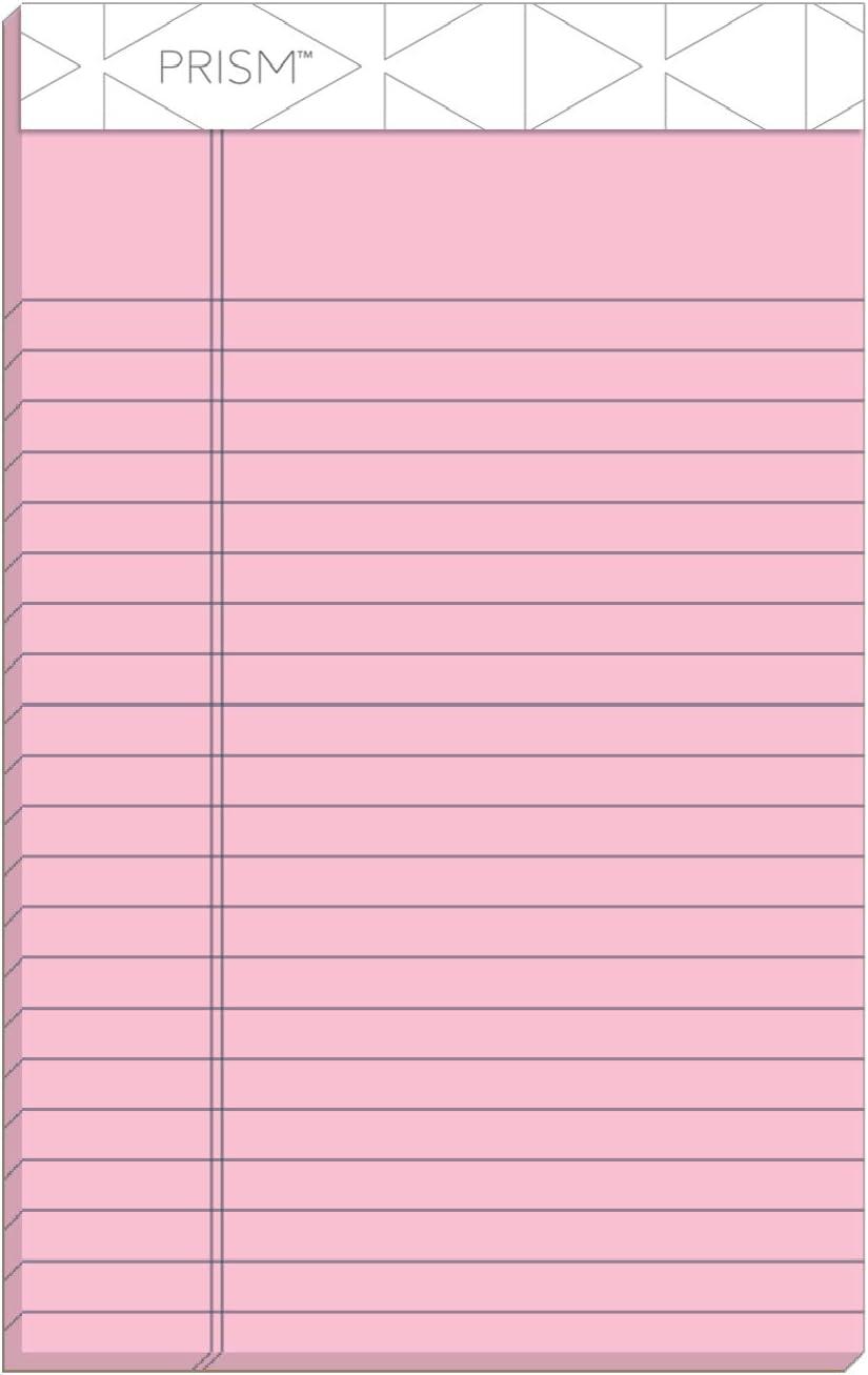 image:imageTOPS Prism Plus 100 Recycled Legal Pad 5 x 8 Inches Perforated Blue Narrow Rule 50 Sheets per Pad 12 Pads per Pack 63020Pink