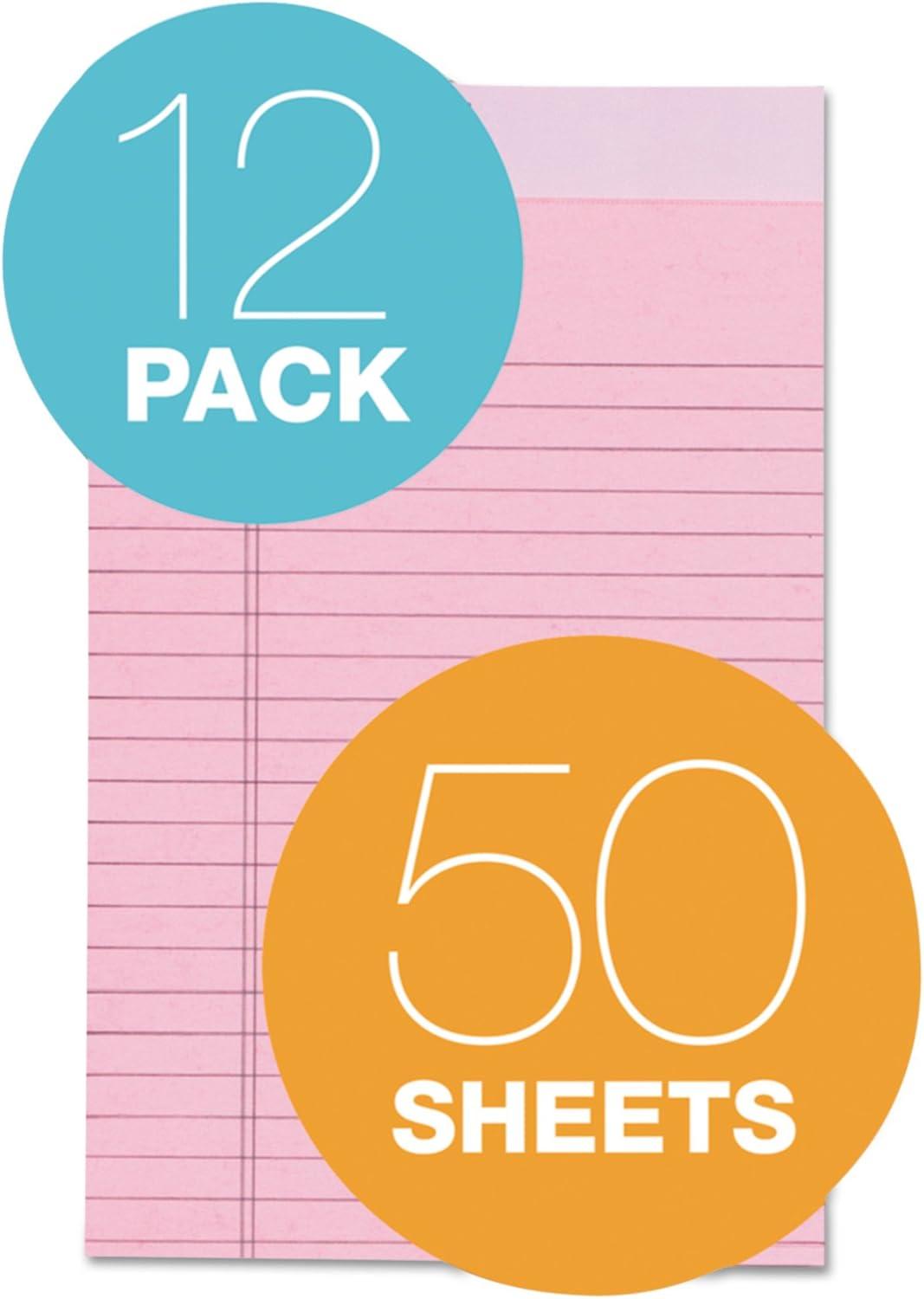 image:imageTOPS Prism Plus 100 Recycled Legal Pad 5 x 8 Inches Perforated Blue Narrow Rule 50 Sheets per Pad 12 Pads per Pack 63020Pink