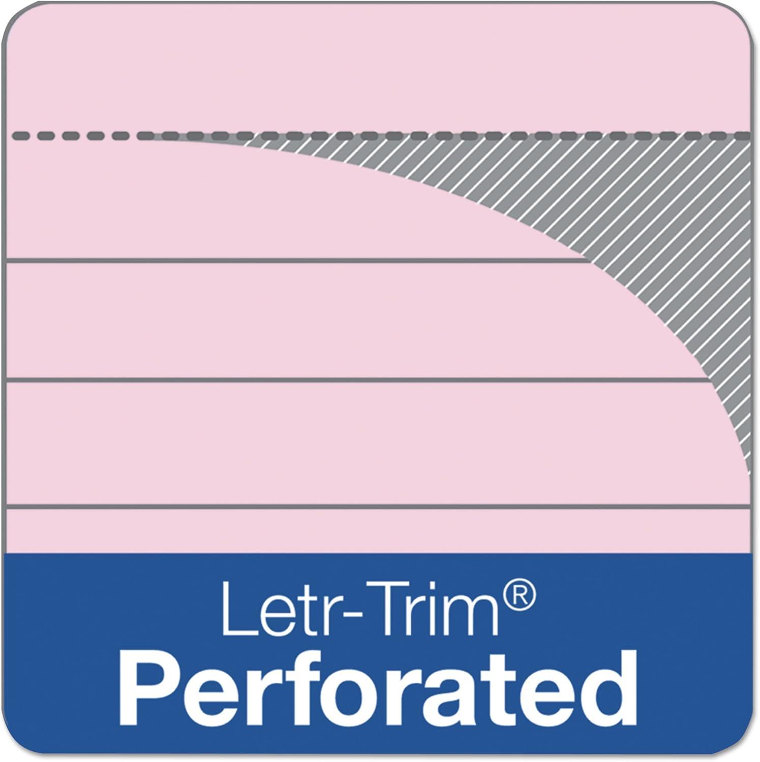 image:imageTOPS Prism Plus 100 Recycled Legal Pad 5 x 8 Inches Perforated Blue Narrow Rule 50 Sheets per Pad 12 Pads per Pack 63020Pink