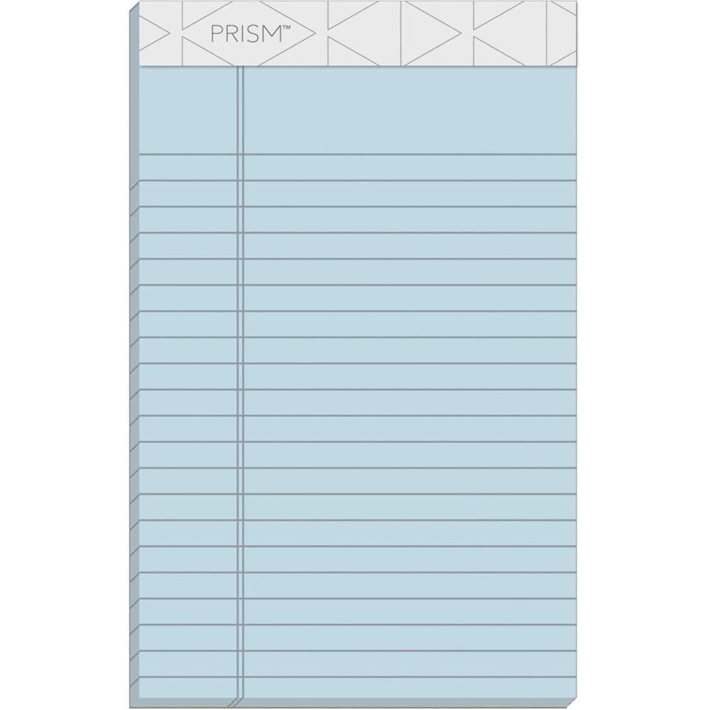 image:imageTOPS Prism Plus 100 Recycled Legal Pad 5 x 8 Inches Perforated Blue Narrow Rule 50 Sheets per Pad 12 Pads per Pack 63020Blue