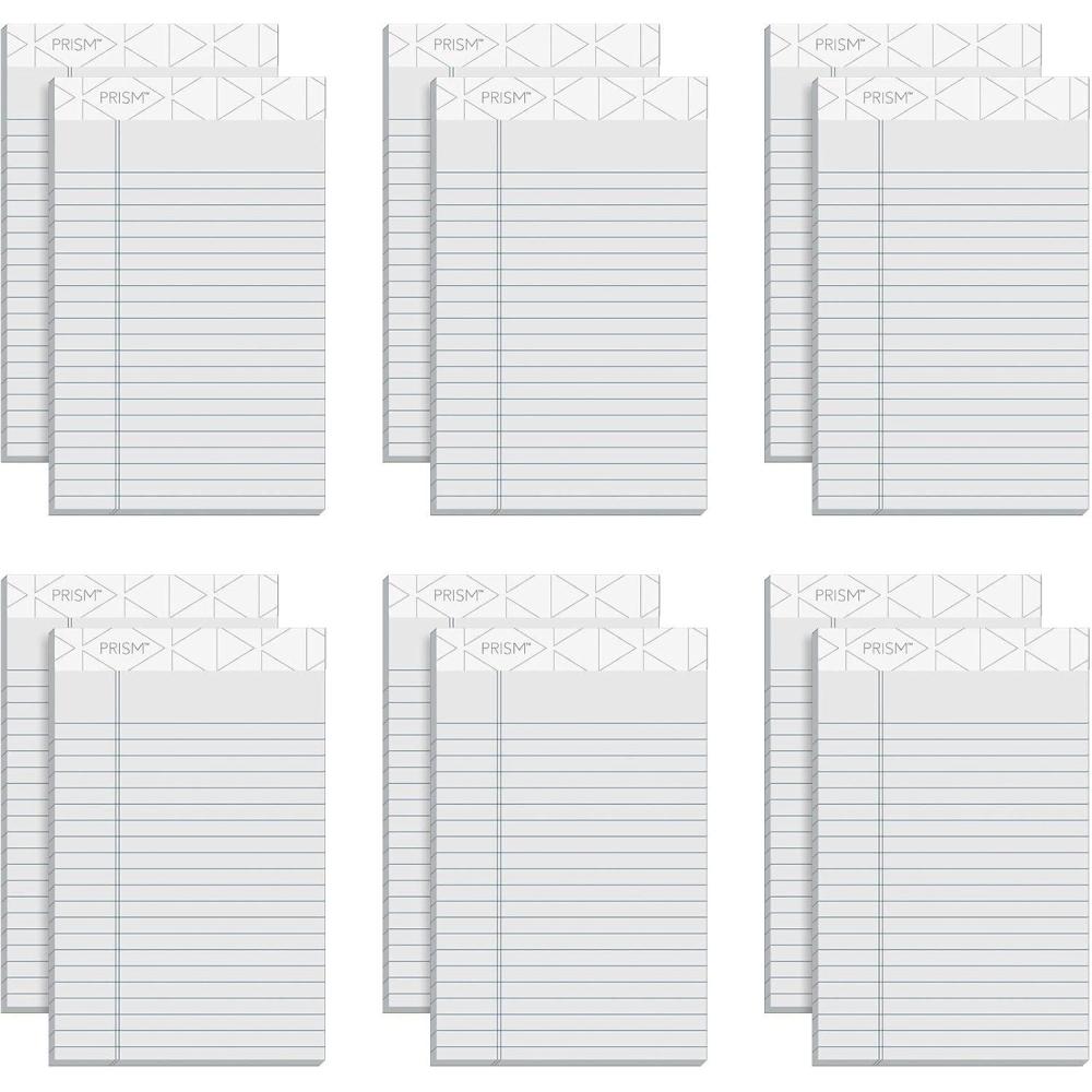 image:imageTOPS Prism Plus 100 Recycled Legal Pad 5 x 8 Inches Perforated Blue Narrow Rule 50 Sheets per Pad 12 Pads per Pack 63020Gray