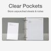 Cardinal 3 Ring Binders,Binders for School and Office, Durable 1.5 Inch, Round Rings, Holds 350 Sheets, ClearVue Presentation View, Non-Stick, Assorted Black, White, Gray, 4 Pack (79559)