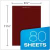 Tops Docket Gold Premium Weight Graph Paper, 8.5″ x 11″, 4 x 4 Graph Ruled on Front and 1/4″ Narrow Ruled on Back, Reinforced Backing, Burgundy Cover, 80 Sheets per Pad (63752) (1 Count)(1)