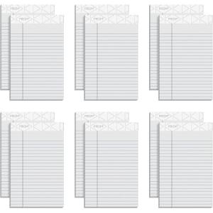 TOPS Prism Plus 100% Recycled Legal Pad, 5 x 8 Inches, Perforated, Blue, Narrow Rule, 50 Sheets per Pad, 12 Pads per Pack (63020)(Gray)