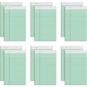 TOPS Prism Plus 100% Recycled Legal Pad, 5 x 8 Inches, Perforated, Blue, Narrow Rule, 50 Sheets per Pad, 12 Pads per Pack (63020)(Green)