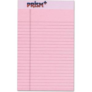 TOPS Prism Plus 100% Recycled Legal Pad, 5 x 8 Inches, Perforated, Blue, Narrow Rule, 50 Sheets per Pad, 12 Pads per Pack (63020)(Pink)