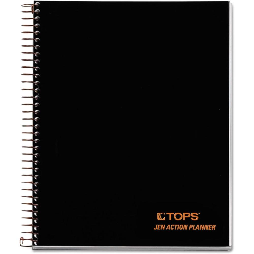 image:imageTOPS Products Aion Planner Side Wirebound 812x634 100 Sheets Black TOP63828White8 12 x 6 34 Pack of 12