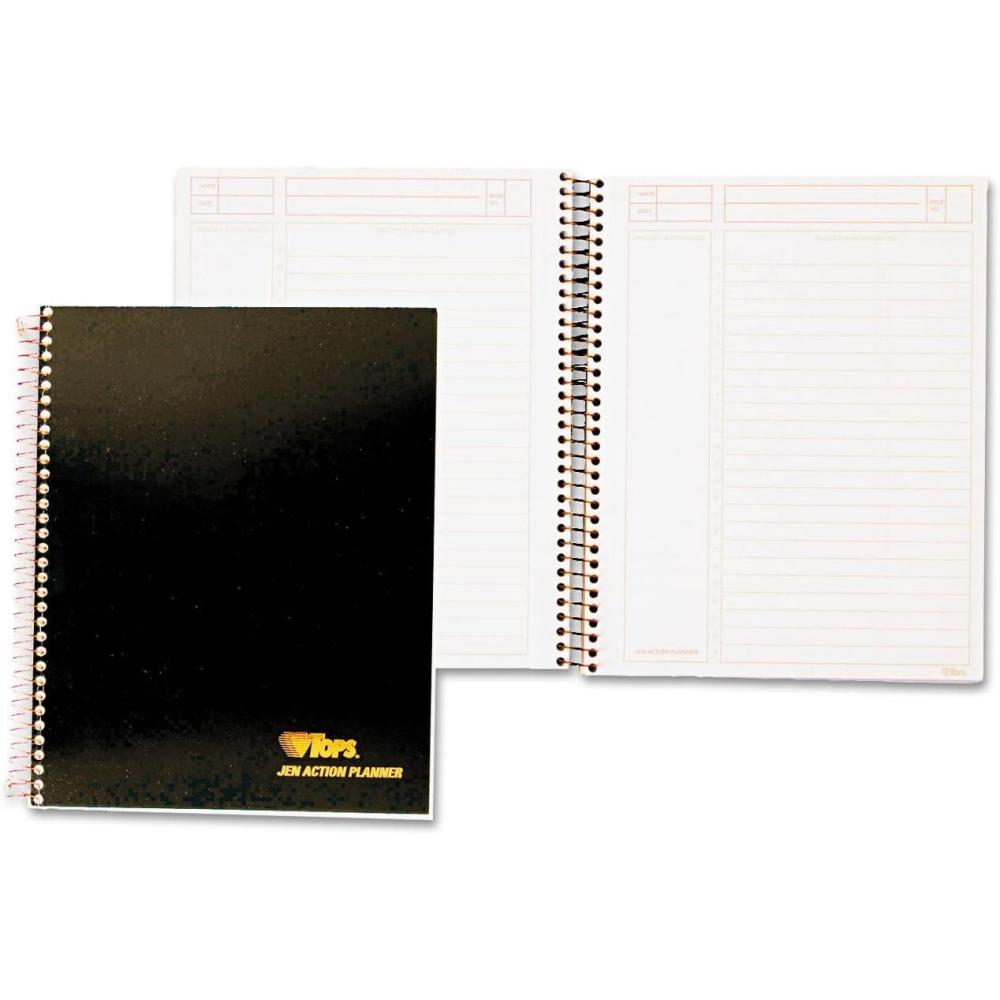 image:imageTOPS Products Journal Notetaking Planner Wirebound Ruled 812x634 Black TOP63827 White8 12 x 6 34