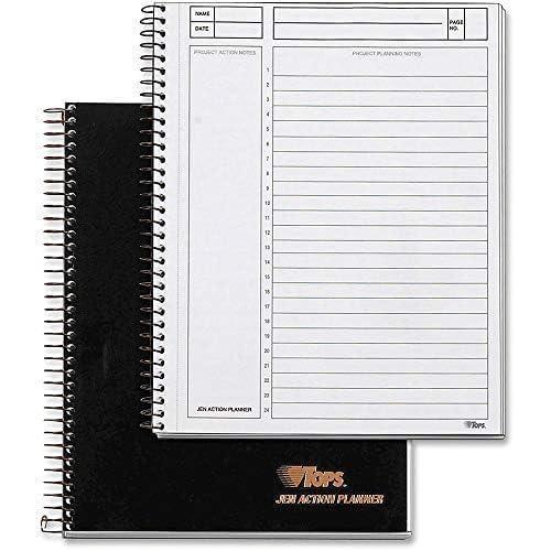 image:imageTOPS Products Journal Notetaking Planner Wirebound Ruled 812x634 Black TOP63827 White8 12 x 6 34 Pack of 12