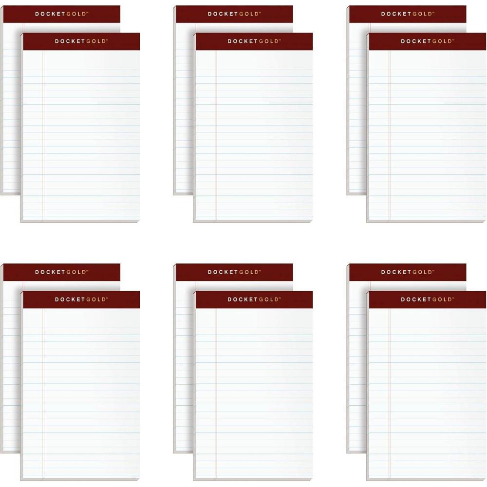 image:imageTOPS Tops Docket Gold Jr Legal Ruled White Legal Pads TOP63910 5 x 8 Inch