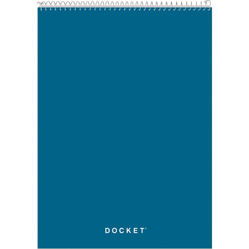 image:imageTops Docket WireBound Writing Pad 812 x 1134 Blue HeavyDuty Cover ExtraStrong Back White Paper Legal Rule 70 Sheets 99614812 x 1134 Pack of 12