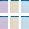 Tops Docket Writing Tablet, 5 x 8 Inches, Perforated, Assorted Colors: Orchid, Ivory, Blue, Narrow Rule, 50 Sheets per Pad, 6 Pads per Pack (99601)(1-Pack)