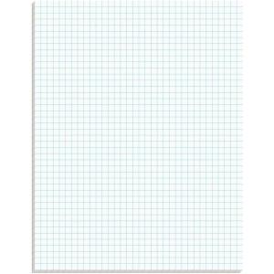 TOPS 33041 Quadrille Pads, 4 Squares/Inch, 8 1/2 x 11, White, 50 Sheets(1)