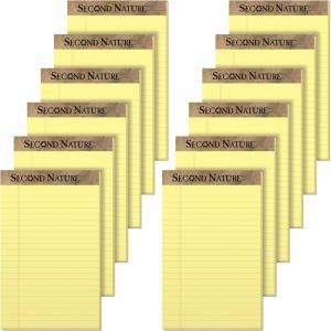 TOPS 74840 Second Nature Recycled Pads, Jr. Legal, 5 x 8, Canary, 50 Sheets (Pack of 12)(5″ x 8″)