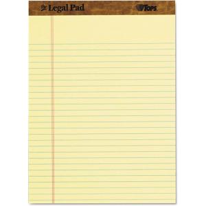 TOPS The Legal Pad Writing Pads, 8-1/2″ x 11-3/4″, Canary Paper, Legal Rule, 50 Sheets, 3 Pack (75327)