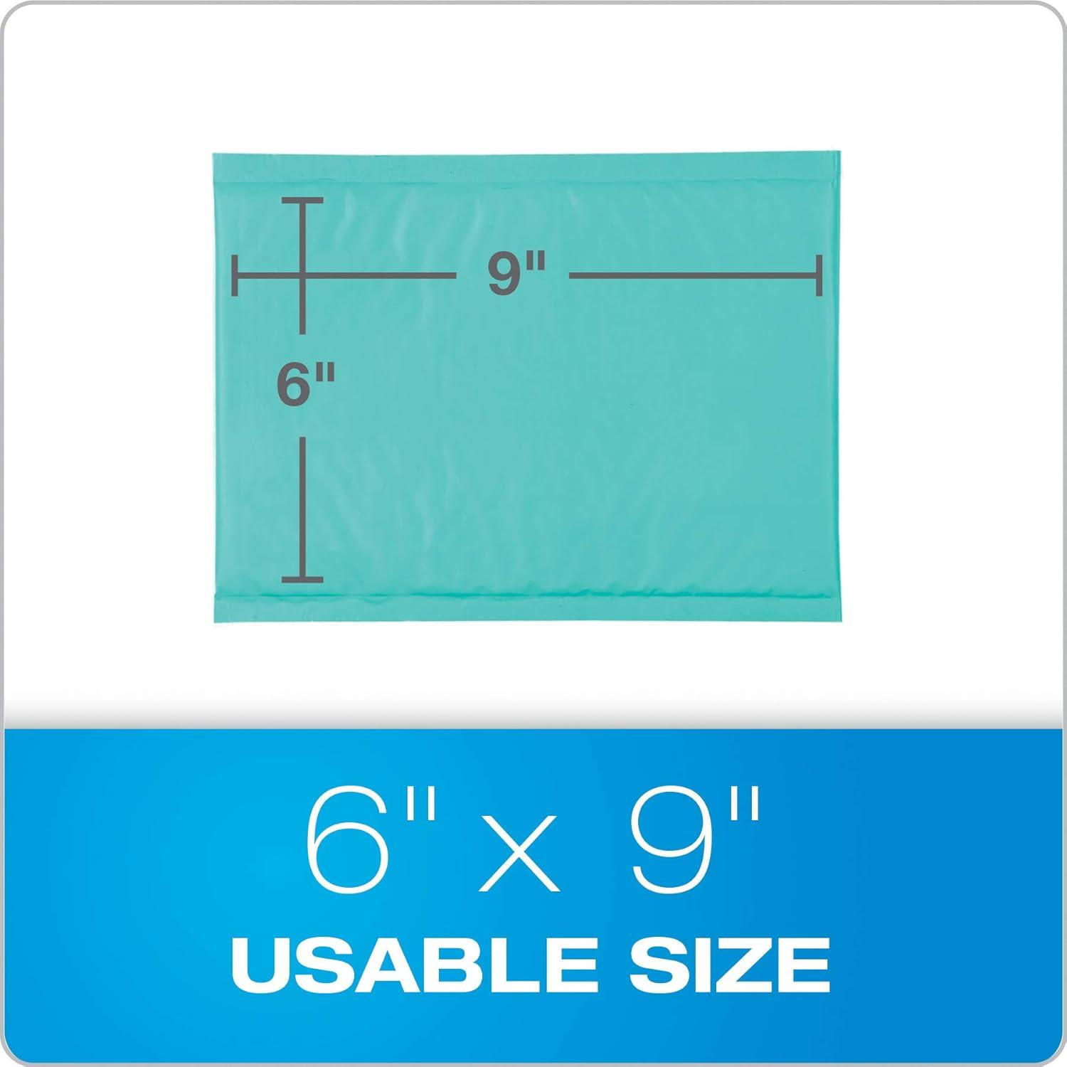 image:imageQuality Park Bubble Mailers 6 x 9 Shipping Envelopes Water Resistant Pink Poly Padded Envelopes RediStrip Peel Off Closure 50 Per Box QUA85758Teal