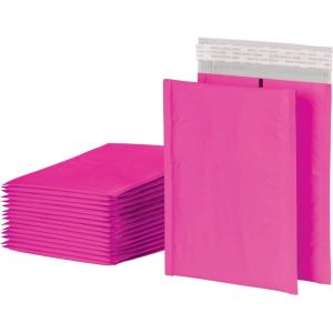 Quality Park Bubble Mailers, 6 x 9 Shipping Envelopes, Water Resistant Pink Poly Padded Envelopes, Redi-Strip Peel Off Closure, 50 Per Box (QUA85758)(Pink)