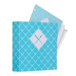 Oxford Recipe Binder Kit, Boxed Gift Set with 11.5×12 3 Ring Binder, 30 Recipe Sheets, 50 Sheet Protectors, Divider Set, Labels & Zipper Pouch (22220)
