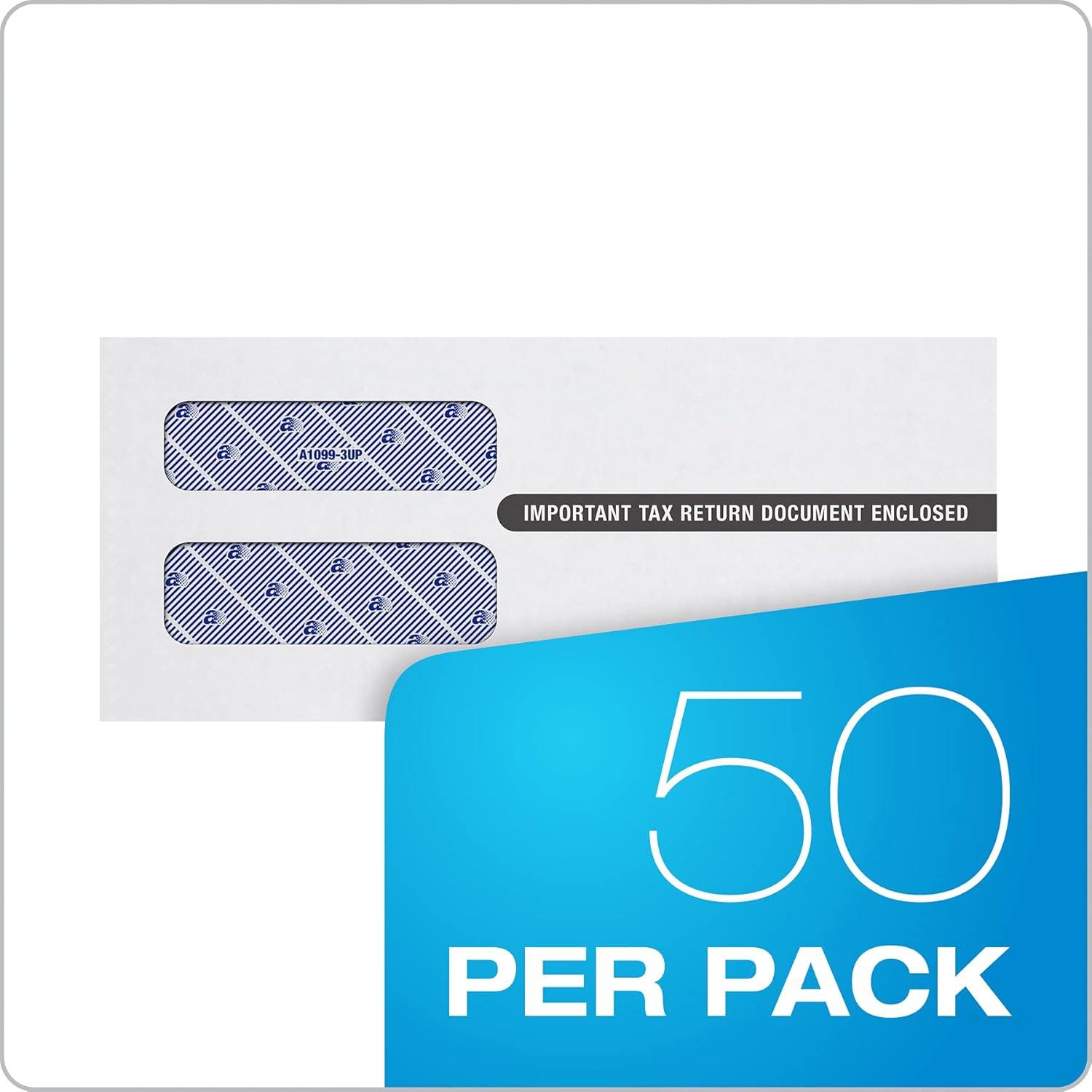 image:imageAdams 3 Up 1099 Envelopes For 1099 NEC Self Seal Double Window Security Envelopes 334 x 834 50 Per Pack TXA1099PS3