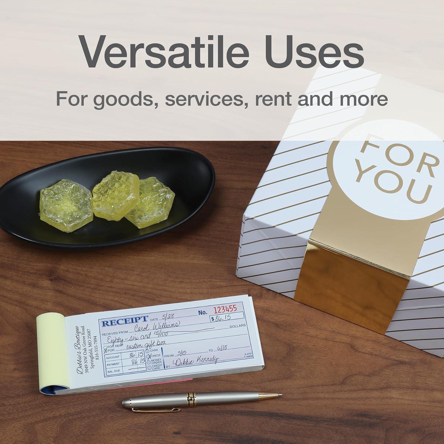 image:imageAdams Money and Rent Receipt Book 2Part Carbonless 275 x 719 Inch 50 Sets White and Canary DC2701