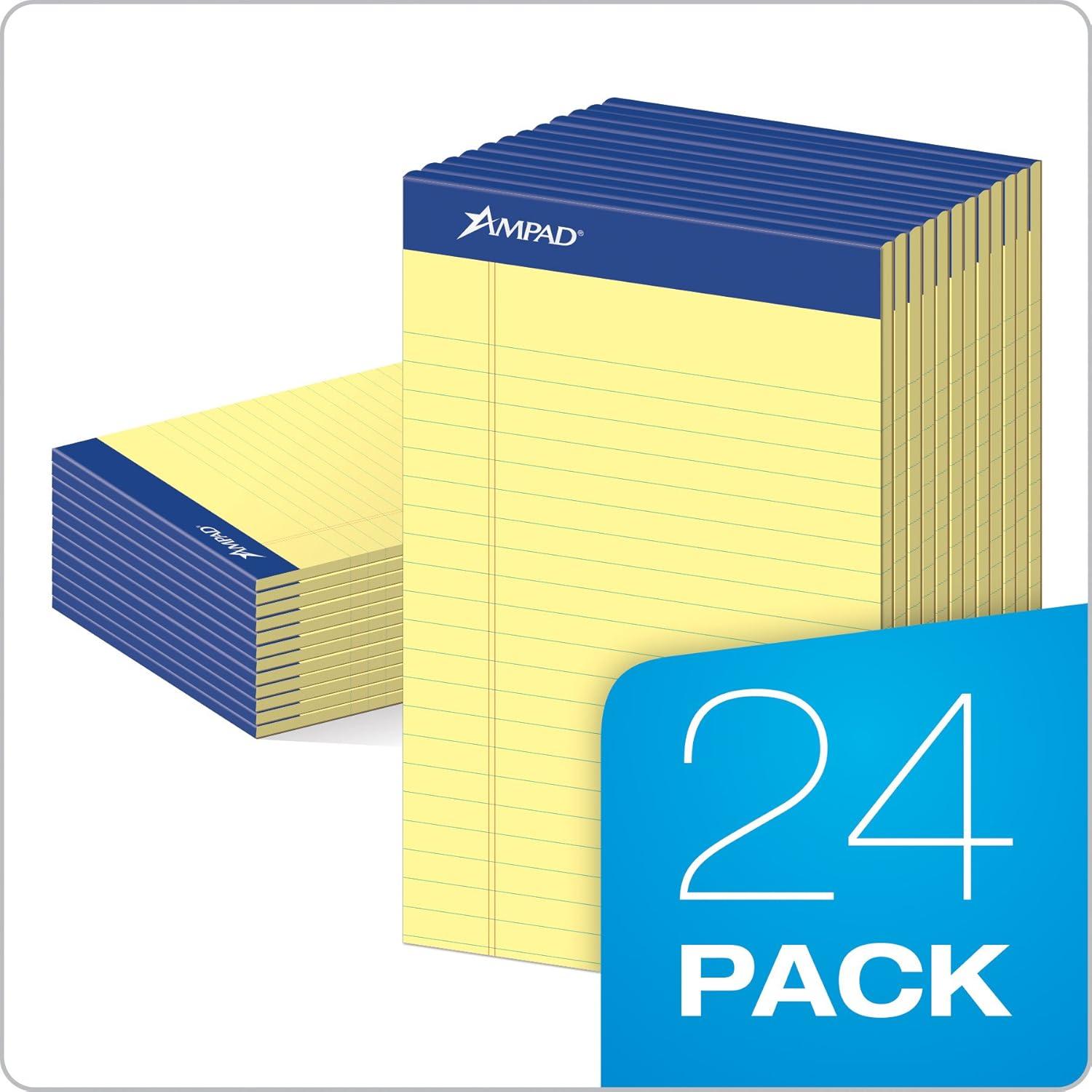 image:imageAmpad Perforated Pad Size 5 x 8 Canary Yellow Paper Jr Legal 50 Sheet Per Pad 24 Pack 20252DPA