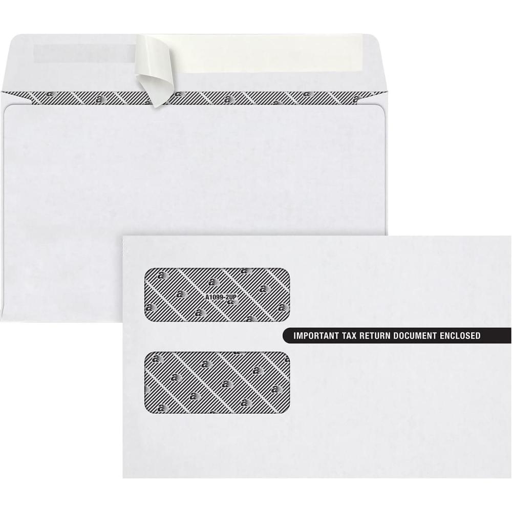 image:imageAdams 1099 Envelopes 2025 For 1099 MISC 1099 R INT DIV amp 1098 2Up SelfSeal Double Window Security Envelopes 558 x 9 50 Envelopes per Pack TXA1099PS2