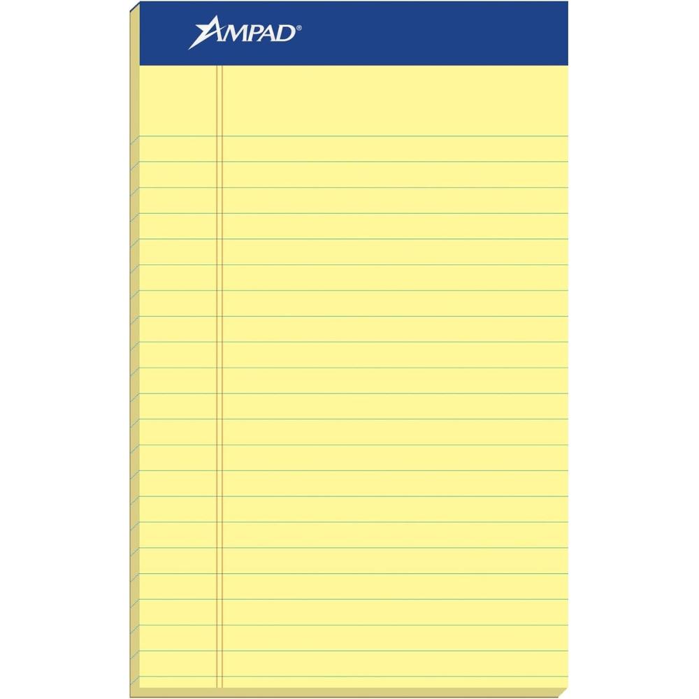 image:imageAmpad Perforated Pad Size 5 x 8 Canary Yellow Paper Jr Legal 50 Sheet Per Pad 24 Pack 20252DPA