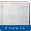 Adams Account Book, 7 x 9.25 Inches, Black, 3-Columns, 80 Pages (ARB8003M)(6 PACK)