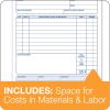 Adams Job Work Order Book, 3-Part Carbonless, White/Canary/White, 5-9/16 x 8-7/16 Inches, 33 Sets (T5868)(33 Sets)