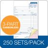 Adams Service Order Form, 3 Part, Carbonless, 5 2/3″X9″ Inches, 250 Sets per Pack (3-584)