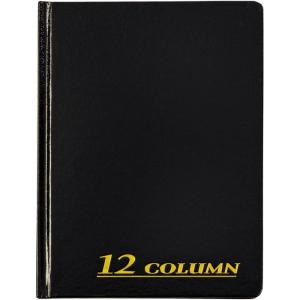 Adams Account Book, 7 x 9.25 Inches, Black, 12-Columns, 80 Pages (ARB8012M)(7″ x 9-1/4″)