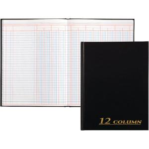 Adams Account Book, 7 x 9.25 Inches, Black, 12-Columns, 80 Pages (ARB8012M)(7″ x 9-1/4″ (Pack of 6))