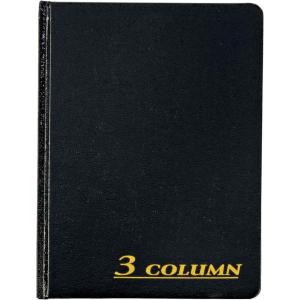 Adams Account Book, 7 x 9.25 Inches, Black, 3-Columns, 80 Pages (ARB8003M)(1 PACK)