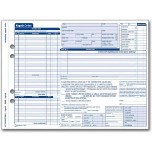 Adams Garage Repair Order Forms, 8.5 x 11.44 Inches, 3 Part, 50 Sets, White and Canary, (GT3810)(50 Sets)