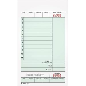 Adams Guest Check Unit Sets, 2-Part, Carbonless, White Bond/Tag, 4-1/4 x 7-1/4 Inches Detached, 250 Sets/Pack (947SWC)